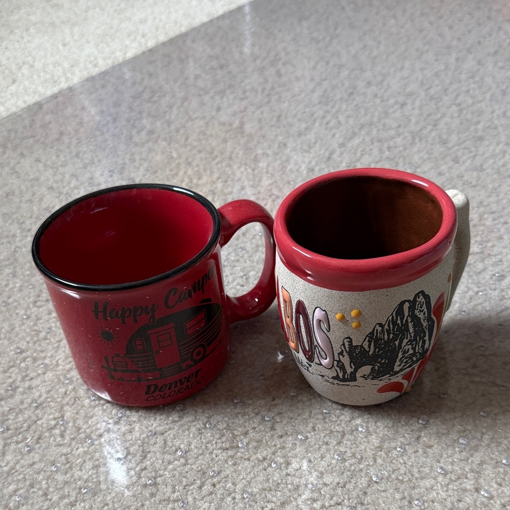 Red Ceramic Camping Mug and Baja California Sur, Mexico Mug